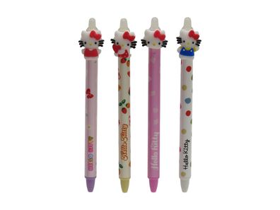 Hello Kitty 4 Stück Gelstift mit Radierfunktion Schreibstift mit 3D Figur