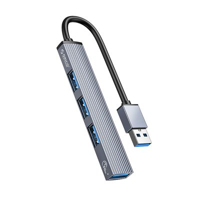 Orico USB Hub 4-Port Aluminium 1x USB 3.0 + 3x USB 2.0 kompakt grau