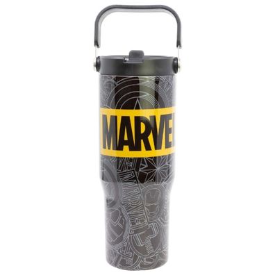 Marvel Edelstahl Thermobecher 860 ml mit Griff und Klappdeckel