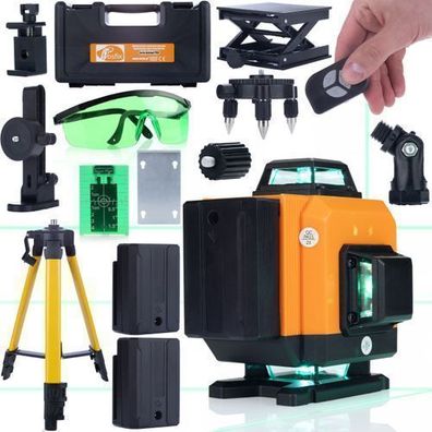 Rosfix Set Kreuzlinienlaser ROT16L – 16 Linien Grün | IP54, 25?m, 3500?mAh