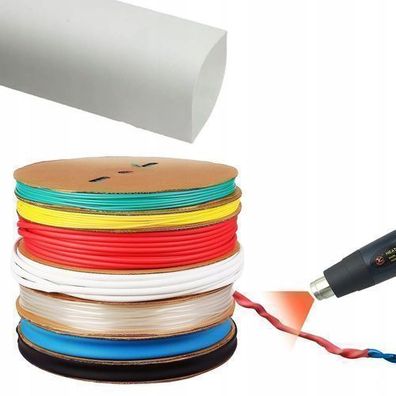 Rosfix Schrumpfschlauch 14mm Weiß – 2:1 Ratio | 1m, 1000V, -30 125°C