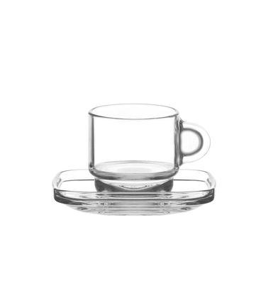 LAV Cozy Espressogläser mit Untertassen - 12 teiliges Set, 91 ml