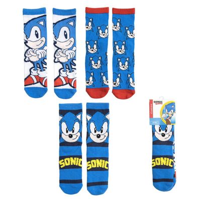 Sonic the Hedgehog Kinder Socken Set 3 Paar bequem Baumwolle Polyester