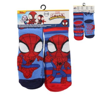 Spiderman 2'er Pack Kinder Anti Rutsch Socken weiches Set für Alltag und Freizeit