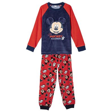 Disney Mickey Mouse Pyjama Set Kinder Pyjama Gemütlicher Coral Fleece Schlafanzug