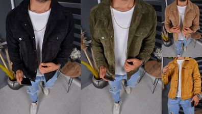 Megaman Jeans HJ-5549 Cordjacke Herren Jacke Übergangsjacke Cord Hemdjacke Übergan