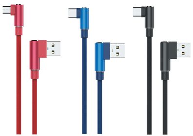 Sunix 2A Micro-USB Ladekabel 90 Grad Winkelstecker 2 Meter Datenkabel Datentransfe