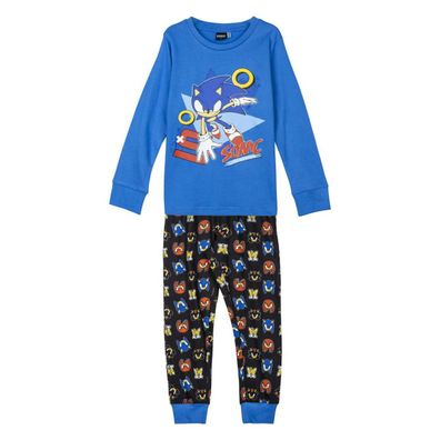Sonic the Hedgehog Schlafanzug Kinder – Baumwolle Pyjama lang