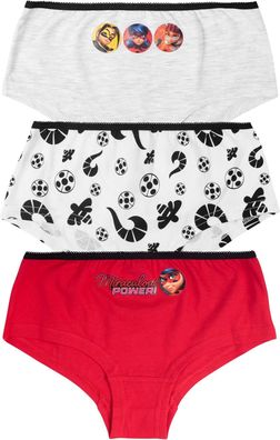 Miraculous Ladybug Panty für Mädchen - Kinder Unterhose Slip Unterwäsche Rot/Weiß