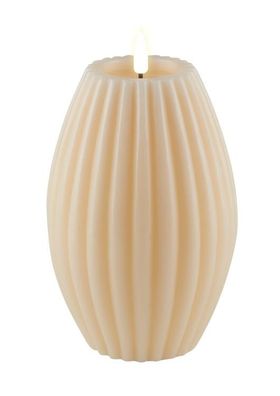 Deluxe gerillte Kerze , groß, creme, 10x15 cm, RF-R-0010 1 St