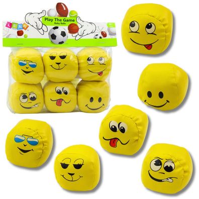 Lean Weiche Sportbälle Emotes Gelb Satz Von 6Pcs 7Cm