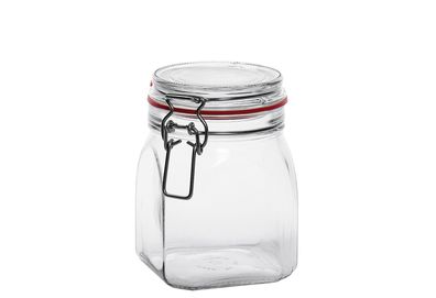 EmSy Drahtbügelglas quadratisch 900 ml mit Ring 65x90mm