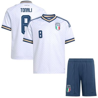Italien Fußball Trikot WM 2026 Auswärtstrikot Set für Kinder Tonali 8