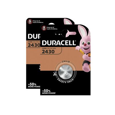 2x Duracell Specialty CR 2430 3V Lithium Batterie Knopfzelle DL2430 im Blister