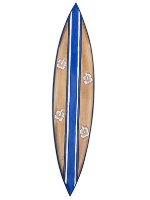 Tiki Deko Surfboard 100cm Surfbrett aus Holz mit Blumen Motiven