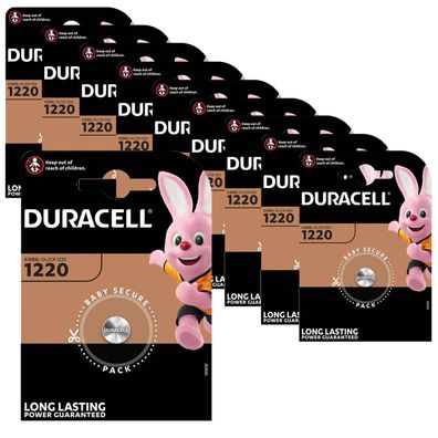 10x Duracell CR1220 DL1220 Lithium Knopfzelle 3V Batterie 34mAh BR 1220 CR 1220