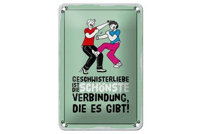 Blechschild Geschwisterliebe ist die schönste Verbindung, 3 vers. Größen, Spruch