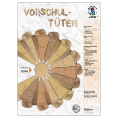 Ursus Vorschultüte Kraftkarton,25cm HOCH,2ST. NATUR