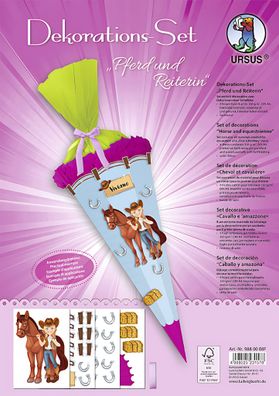 Ursus DEKO-SET Schultüte EASY LINE "PFERD & Reiterin"