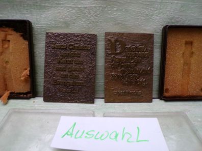 Messing Metall Bronze ? Stand Bild Psalm Markus Jahreslosung 1988 mit OVP je ca 170gr