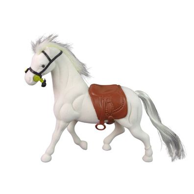 Lean Toys Weißer Sattel Pferd Bauernhof figurine