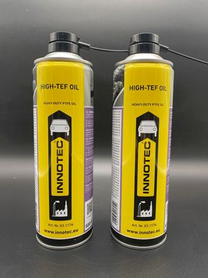 2x Innotec High-TEF Oil 500ml Schmieröl PTFE-Basis Pflegeöl Metall und Kunststoff