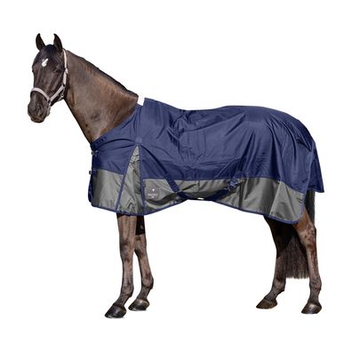 EQuest Outdoordecke Titan für Pferde, 1680D 50g, abnehmbares Halsteil, Navy/Grau