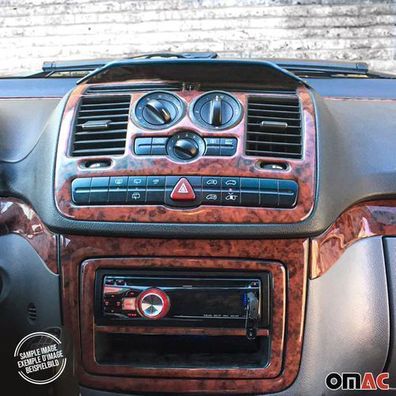Innenraum Dekor Cockpit für Skoda Octavia 2004-2009 Wurzelholz Optik 15tlg