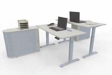 Doppelarbeitsplatz GER1 Schreibtisch 2 Personen elektrisch höhenverstellbar
