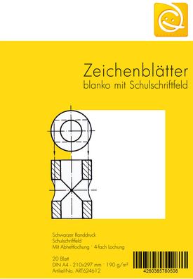 Zeichenkarton mit Schriftfeld A4 - 10 Normzeichenblätter