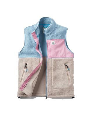 Passenger Women Fleeceweste Fairbanks Full Zip Recycled Sherpa Gilet faded denim/s