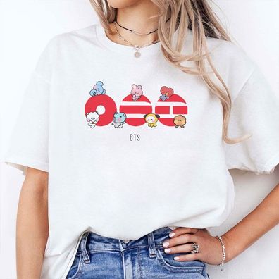 BTS BT21 K-Pop T-Shirt Hoodie Sweatshirt - Herren Damen Fan Geschenk