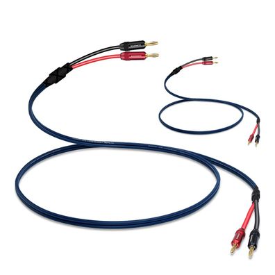 WOWLED Audiophile Lautsprecherkabel 2x 3m OFC Bi-Wire 13 AWG Blau