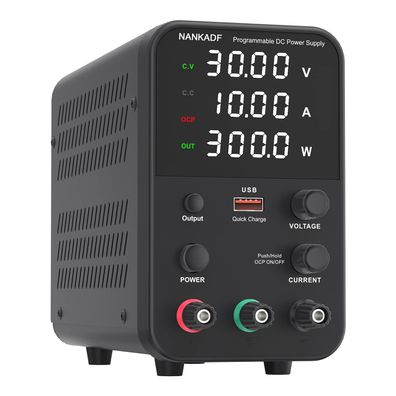 Nankadf Labornetzteil 0-30V 0-10A DC regelbar mit LED-Anzeige