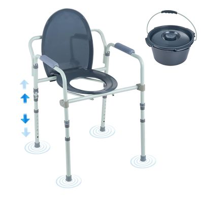 VEVOR Toilettenstuhl Nachtkommode höhenverstellbar 44 bis 59 cm 5,8 L