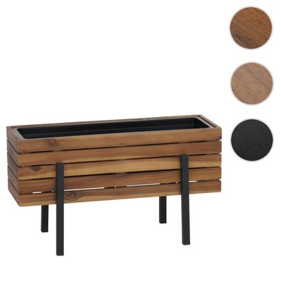 Pflanzkasten HWC-P88, Pflanzkübel Blumenkasten In-/Outdoor Akazie Holz FSC® 35x62x26c