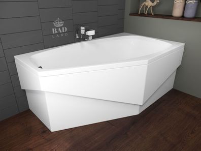 Badewanne Eckwanne Acryl MARIKA 140x80 Rechts AcrylSchürze | Ablauf & Füße GRATIS !