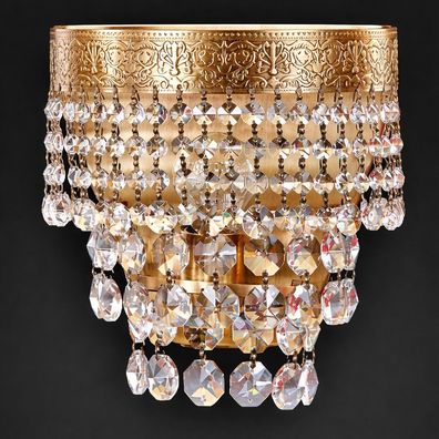 Wandlampe Wandleuchten Wandleuchte Lüster Wand Lampen Kristall Gold