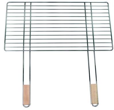 Grillrost Rechteckig Grillgitter Mit Griffen Verchromt Stahl Extra Groß 68x40cm