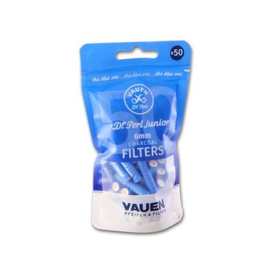 Dr. Perl Junior Blueones Aktivkohle Pfeifenfilter 6mm, Beutel à 50 Stück