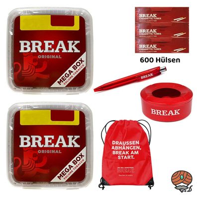 Break Original Volumentabak Mega Box 2x 135g, 600 Hülsen, Break Zubehör