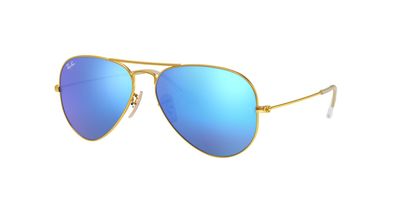 Ray-Ban Aviator RB3025 Sonnenbrille Gold Blaue Spiegelgläser