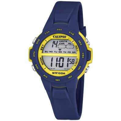 Calypso Digitaluhr für Kinder und Jugendliche Blau/Gelb 10 bar K5850/5
