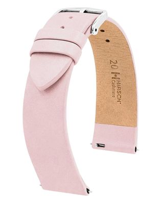 Hirsch Armband für Uhren Cashmere M 18 mm Leder Rosa 03902123-2-18