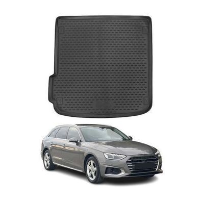 Kofferraummatte Kofferraumwanne für Audi A4 B9 Avant 2015-2025 Gummi TPE Schwarz