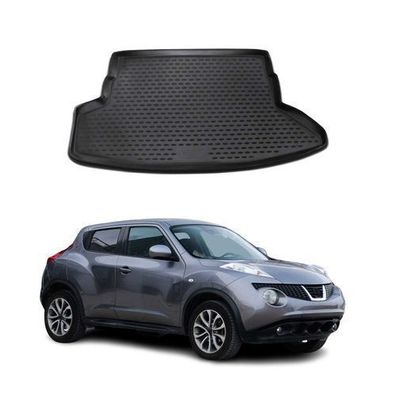Kofferraummatte Kofferraumwanne für Nissan Juke 2010-2019 Gummi TPE Schwarz