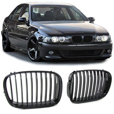 Sport Kühlergrill Frontgrill Schwarz Glanz passend für BMW 5er E39 1995-2003