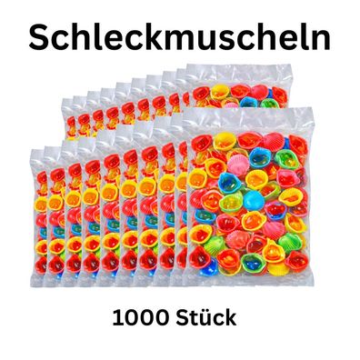 1000x Schleckmuscheln bunt einzeln verpackt Wurfmaterial