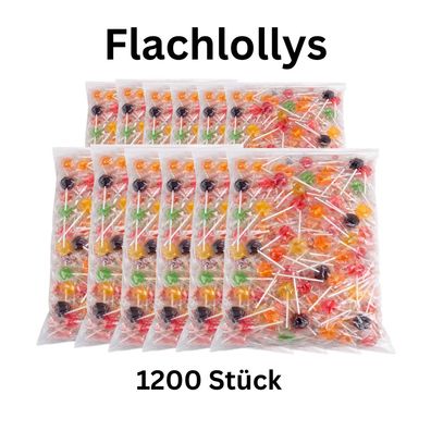 1200x Flachlollys einzeln verpackt Wurfmaterial Fasching