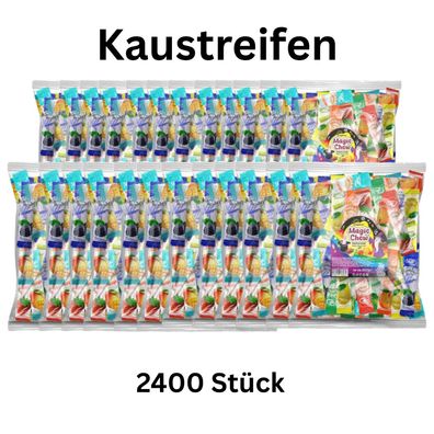2400 Stück Kaustreifen Fruchtmix einzeln verpackt Mega Pack Karneval